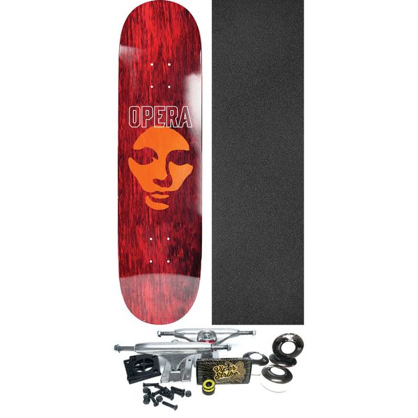 Opera Skateboards Die Cut Mask Red Skateboard Deck - 8.5" x 31.9" - Complete Skateboard Bundle